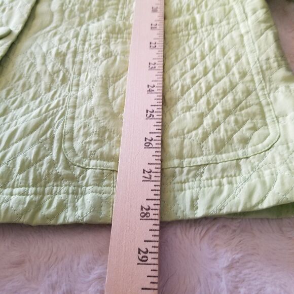 Coldwater Creek Women's Silk Quilted Jacket Size Small Button Up Green - Picture 6 of 7